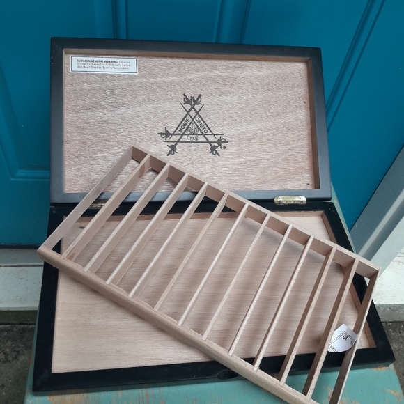 Cigar box Vintage Wood Cigar Box diy Project Creative idea Jewelry Box Repurpose - Picture 4 of 7